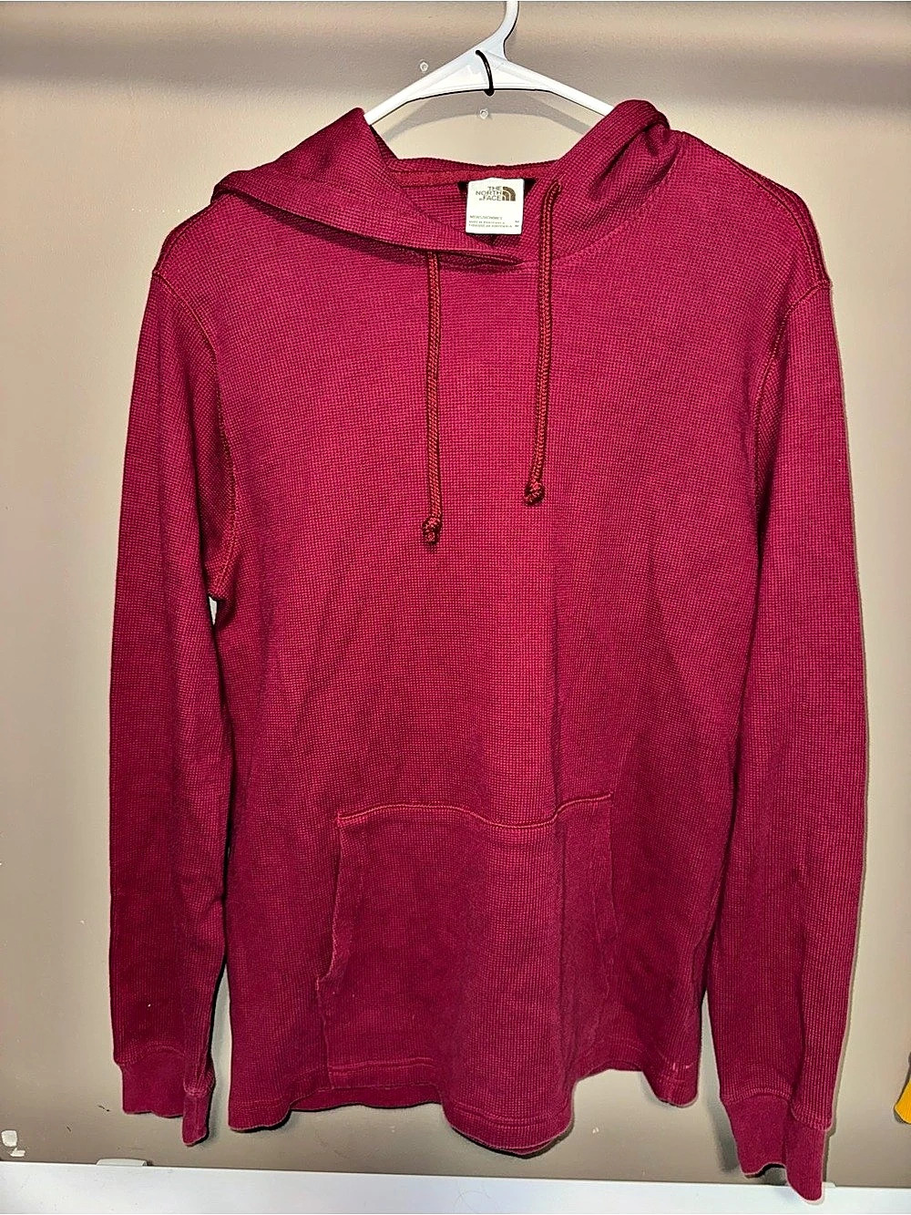 The North Face Waffle Hoodie Men's Pink Size Medium